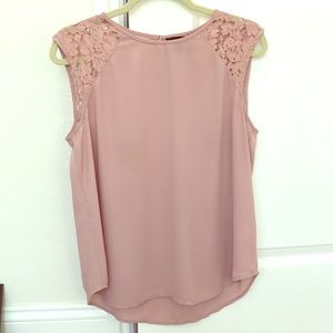 J Crew Blush Top with lace detail